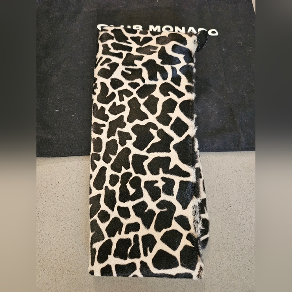 Club Monaco Pony Hair zip pouch folded clutch, dust bag included w/ hanging loop - Picture 2 of 6